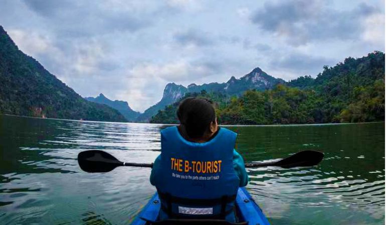 Kayaking experience at ba be lake