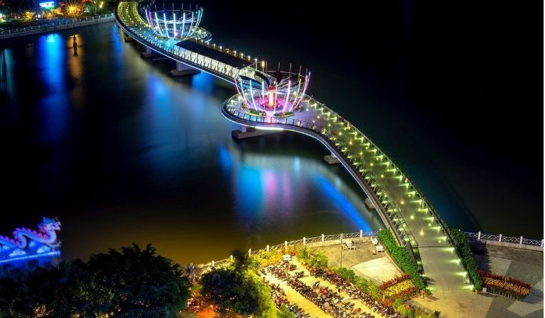 Ninh Kieu pedestrian bridge in can tho vietnam