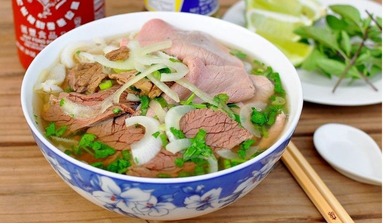 Beef Pho Noodle Soup in vietnam