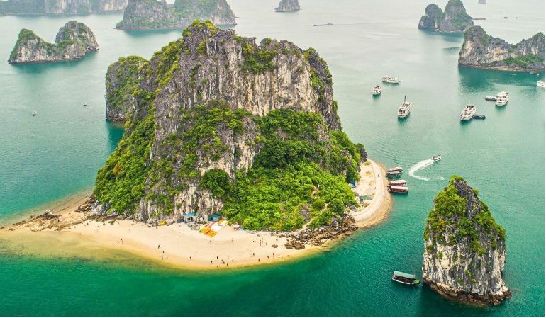 Titop Island in halong bay vietnam