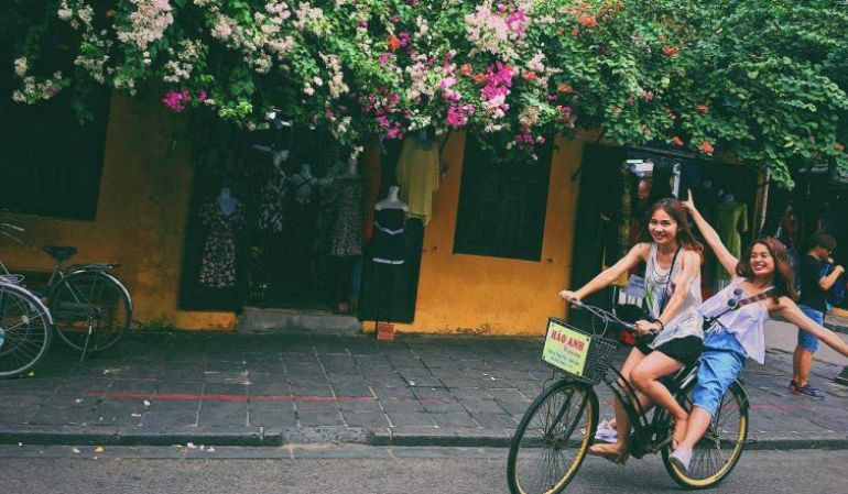 Renting a bike is often chosen by young visitors